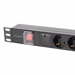 Lanberg PDU-06F-0200-BK unité de distribution d'énergie 6 sortie(s) CA 1U Noir