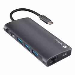 NATEC NMP-2162, Avec fil, USB 3.2 Gen 1 (3.1 Gen 1) Type-C, 100,1000 Mbit/s, Gris, Dark grey, MicroSD (TransFlash), SD