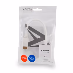 Savio CL-27 câble vidéo et adaptateur 0,2 m VGA (D-Sub) HDMI Type A (Standard) Blanc