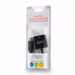 Savio CL-90 câble vidéo et adaptateur 0,2 m DisplayPort VGA (D-Sub) Noir