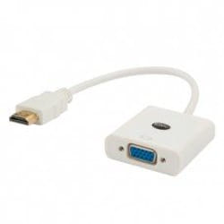 Savio CL-27B câble vidéo et adaptateur 0,1 m HDMI Type A (Standard) VGA (D-Sub) Blanc