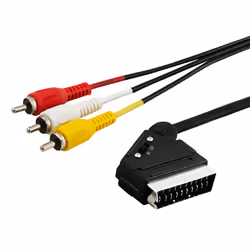 Savio CL-133, 2 m, SCART (21-pin), 3 x RCA, Mâle, Mâle, Nickel