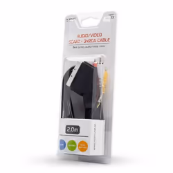 Savio CL-133 Câble SCART 2 m SCART (21-pin) 3 x RCA Multicolore
