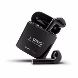 Savio TWS-02, Sans fil, Appels/Musique, 20 - 20000 Hz, 7,4 g, Casque, Noir