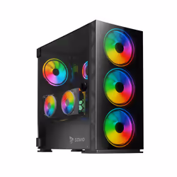 Savio PC Case Prime X1 ARGB Glass Black, Midi Tower, PC, Noir, ATX, ITX, micro ATX, Mini-ATX, Mesh, Acier, Verre trempé, 2.5, ...