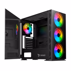 Savio PC Case Prime X1 ARGB Glass Black Midi Tower Noir