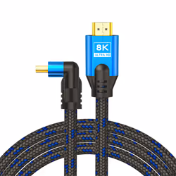 Savio CL-147 Kabel HDMI v2.1, ktowy,1.8m, mied, oplot baweniany, metalowe wtyczki, 1,8 m, HDMI Type A (Standard), HDMI Type A ...