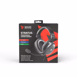 Savio Stratus Écouteurs Avec fil Crochets auriculaires Jouer Noir