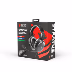 Savio Stratus Écouteurs Avec fil Crochets auriculaires Jouer Noir