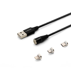 Savio CL-155 câble USB 2 m USB 2.0 USB A USB C/Micro-USB B/Lightning Noir