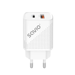 Savio LA-04 USB Type A & Type C Quick Charge Power Delivery 3.0 Indoor Smartphone, Tablette Blanc Charge rapide Intérieure