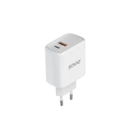 Savio LA-06 USB Type A & C Quick Charge Power Delivery 3.0 Indoor Tablette, téléphone Blanc Secteur Charge rapide Intérieure