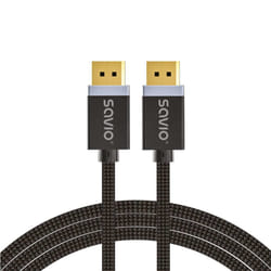 Savio DisplayPort cable 2 m Black CL-166 Noir