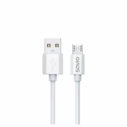 Savio USB cable 3 m USB 2.0 USB A - Micro USB White CL-167, 3 m, USB A, Micro-USB A, USB 2.0, Blanc