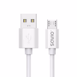 Savio USB cable 3 m USB 2.0 USB A - Micro USB White CL-167 câble USB Micro-USB A Blanc