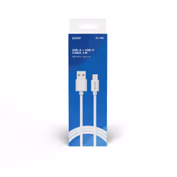 Savio USB cable 2 m USB 2.0 USB A - USB C White CL-168 câble USB 3 m Blanc