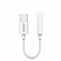 Savio AK-51, 3,5mm, Femelle, USB Type-C, Mâle, 0,11 m, Blanc