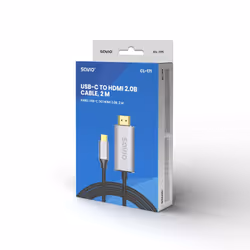 Savio USB-C to HDMI 2.0B cable 2m silver / black gold tips CL-171 câble HDMI USB C HDMI Type A (Standard) Noir