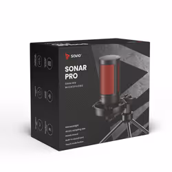 Savio wired gaming microphone with backlight tripod USB SONAR PRO Noir, Rouge Microphone de console de jeu - Vue supplémentaire 10