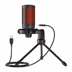 Savio wired gaming microphone with backlight tripod USB SONAR PRO Noir, Rouge Microphone de console de jeu