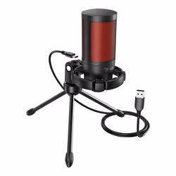 Savio wired gaming microphone with backlight tripod USB SONAR PRO Noir, Rouge Microphone de console de jeu - Vue supplémentaire 4