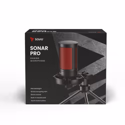 Savio wired gaming microphone with backlight tripod USB SONAR PRO Noir, Rouge Microphone de console de jeu - Vue supplémentaire 9
