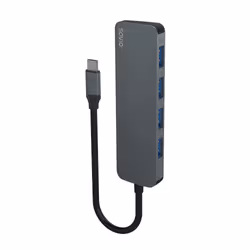 Savio Hub USB-C - 4 x USB-A AK-54, USB 3.2 Gen 1 (3.1 Gen 1) Type-A, USB Type-C, 1000 Mbit/s, Noir