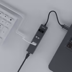 Savio AK-57 USB-A - 3 x USB-A HUB with RJ-45 Gigabit Ethernet adapter 5000 Mbit/s grey USB 3.2 Gen 1 (3.1 Gen 1) Micro-B 5000 Mbit/s - Vue supplémentaire 4