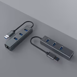 Savio AK-57 USB-A - 3 x USB-A HUB with RJ-45 Gigabit Ethernet adapter 5000 Mbit/s grey USB 3.2 Gen 1 (3.1 Gen 1) Micro-B 5000 Mbit/s - Vue supplémentaire 6