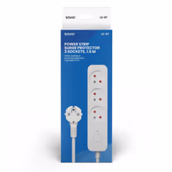 Savio Surge Protective 3-socket power strip 1.5m white LZ-07 3 sortie(s) CA Type F 1,5 m Blanc