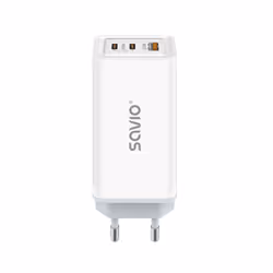 Savio LA-07 adowarka Sieciowa GaN 65W Biaa, Extérieure, Secteur, Blanc