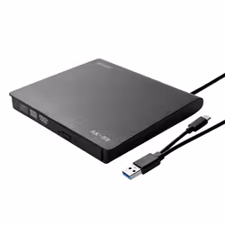 Savio AK-59 External slim CD/DVD Recorder R/RW - USB-C/USB-A black lecteur de disques optiques DVD±RW Noir