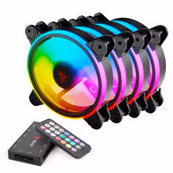 Savio FAN-01 4-pack 120mm ARGB fan including controller and remote control, Ventilateur, Noir