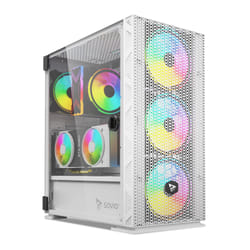 Savio Raptor White X1 ARGB Glass/Mesh White Computer Case Midi Tower Blanc