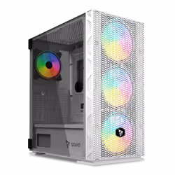 Savio Raptor White X1 ARGB Glass/Mesh White Computer Case Midi Tower Blanc - Vue supplémentaire 7