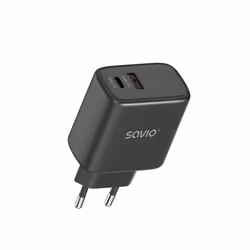Savio LA-06/B USB Quick Charge Power Delivery 3.0 30W Internal charger Casque, Souris, Tablette, téléphone, Montre Noir Extérieure