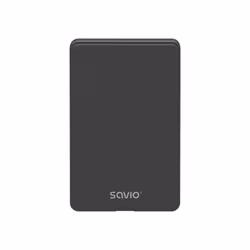 Savio AK-65, Boîtier disque dur/SSD, 2.5", SATA, Série ATA II, Série ATA III, Connectivité USB, Noir