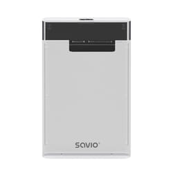 Savio AK-66 Boîtier de disques de stockage Boîtier disque dur/SSD Noir, Transparent 2.5"