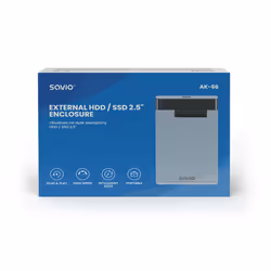 Savio AK-66 Boîtier de disques de stockage Boîtier disque dur/SSD Noir, Transparent 2.5" - Vue supplémentaire 4