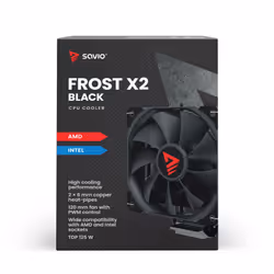 Savio SAVGCOFROSTBLACKX2 système de refroidissement d'ordinateur Dissipateur thermique/Radiateur 12 cm Noir - Vue supplémentaire 11