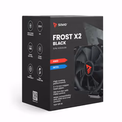 Savio SAVGCOFROSTBLACKX2 système de refroidissement d'ordinateur Dissipateur thermique/Radiateur 12 cm Noir - Vue supplémentaire 12