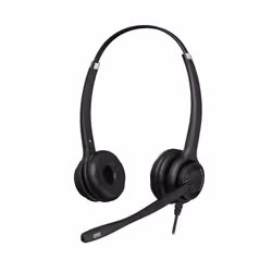Axtel Elite HDvoice duo NC, Avec fil, Bureau/Centre d'appels, 20 - 20000 Hz, 102 g, Casque, Noir, Argent