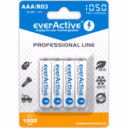 Everactive EVHRL03-1050, Batterie rechargeable, AAA, Hybrides nickel-métal (NiMH), 1,2 V, 4 pièce(s), 1050 mAh