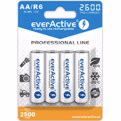 Everactive EVHRL6-2600, Batterie rechargeable, Hybrides nickel-métal (NiMH), 1,2 V, 4 pièce(s), 2500 mAh, -20 - 50 °C
