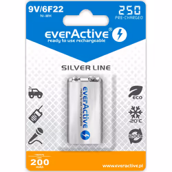 Everactive EVHRL22-250, Batterie rechargeable, 9V, Hybrides nickel-métal (NiMH), 9 V, 1 pièce(s), 250 mAh