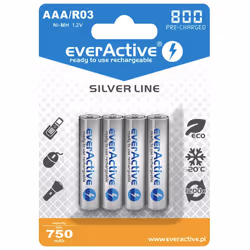 Everactive EVHRL03-800, Batterie rechargeable, AAA, Hybrides nickel-métal (NiMH), 1,2 V, 4 pièce(s), 800 mAh