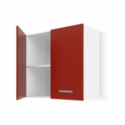 ULTRA Meuble haut de cuisine - Caissons et façades en panneaux de particules 16mm et recouverts de mélaminé rouge mat - Style ...