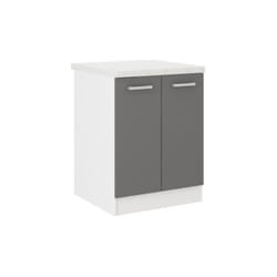 Les Tendances - ultra Meuble bas de cuisine l 60 cm avec plan de travail inclus - Gris