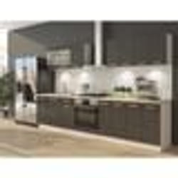 ULTRA Cuisine complète avec meuble four et plan de travail inclus L 300 cm - Gris mat
