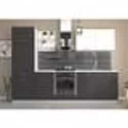Cuisine complète PREGO- L 270 cm - Gris Graphit - Plan de travail 210 cm inclus
